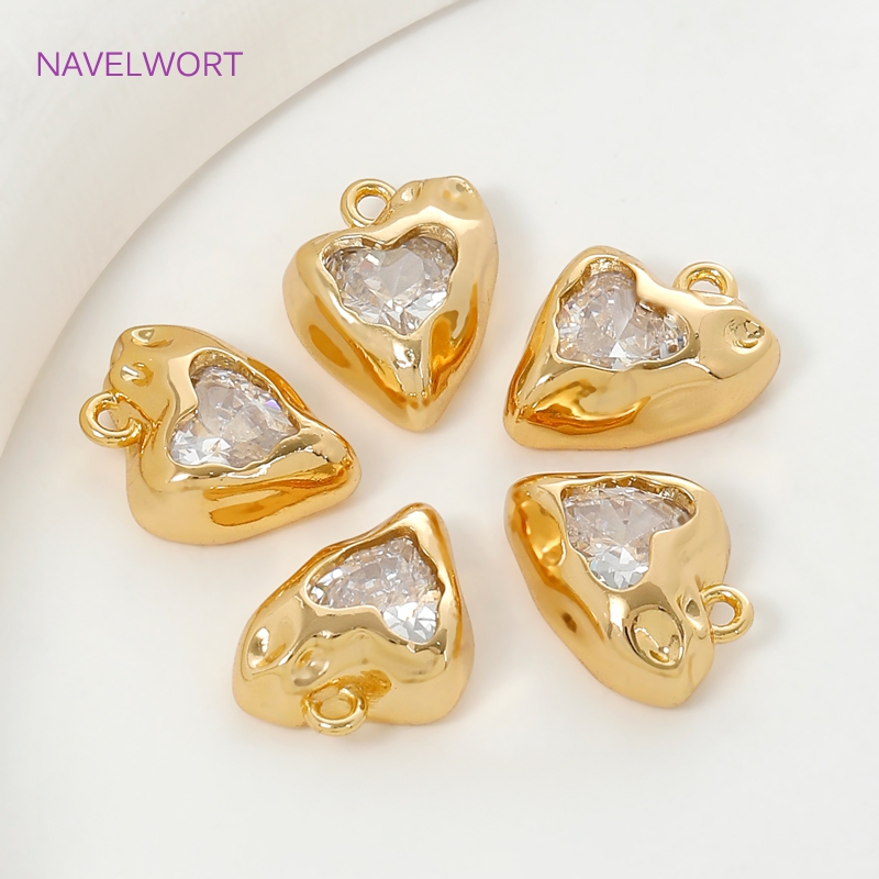 Art Craft Activity - 14K Gold Plated Heart Shape Charms