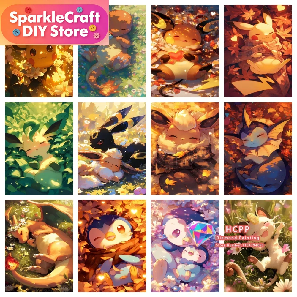 Art Craft Website - 1pc frameless Cartoon Pokemon Pikachu Charizard