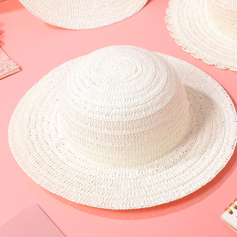 8Pcs DIY Kids Straw Hats White - огляд і ціна Art Craft Activity