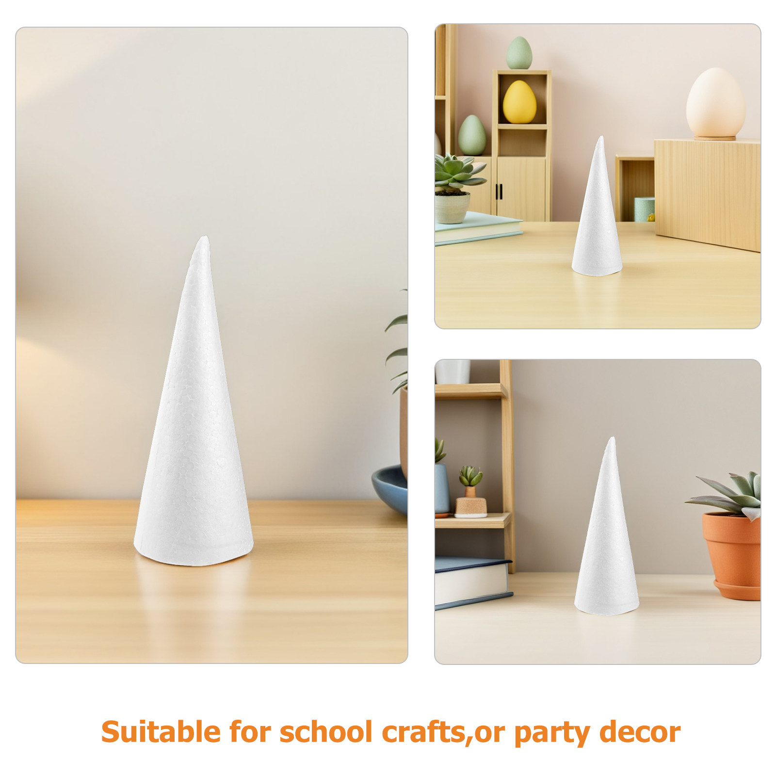 12Pcs Foam Cones White Polysty - огляд і ціна Art And Craft Xmas Tree