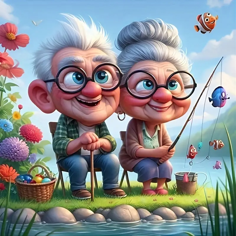 Grandparents Fishing Diamond P - огляд і ціна Art Craft Website