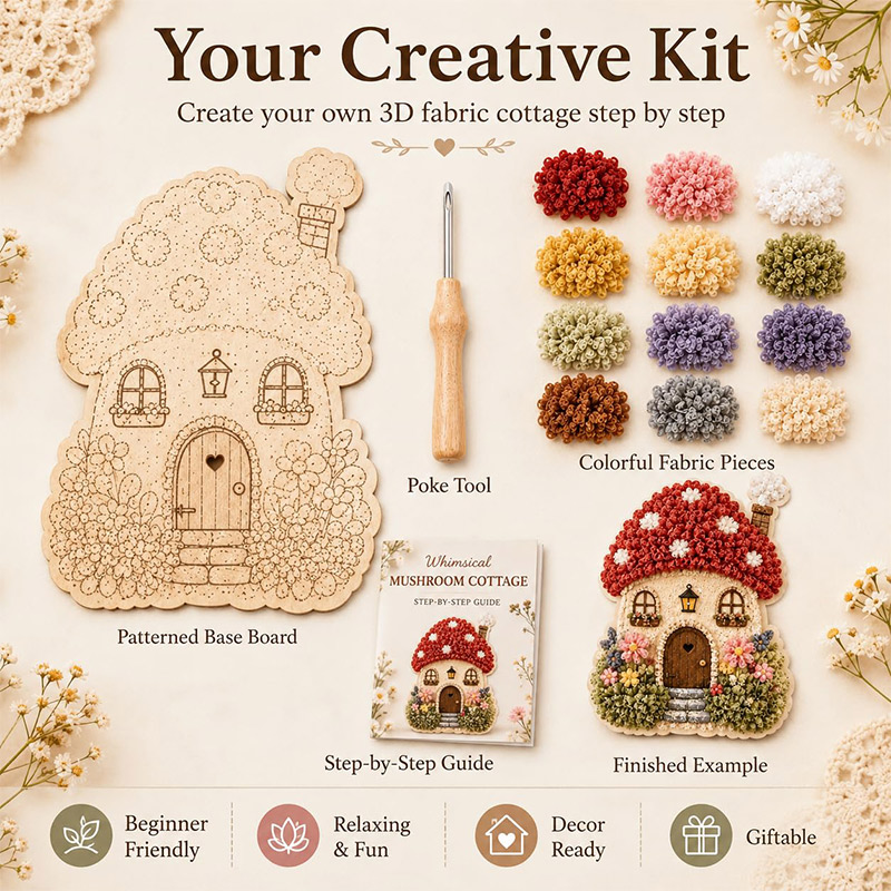 3D Mushroom House Poke Art DIY - огляд і ціна Art Craft Activity
