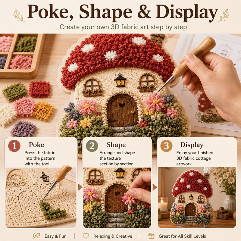3D Mushroom House Poke Art DIY - огляд і ціна Art Craft Activity